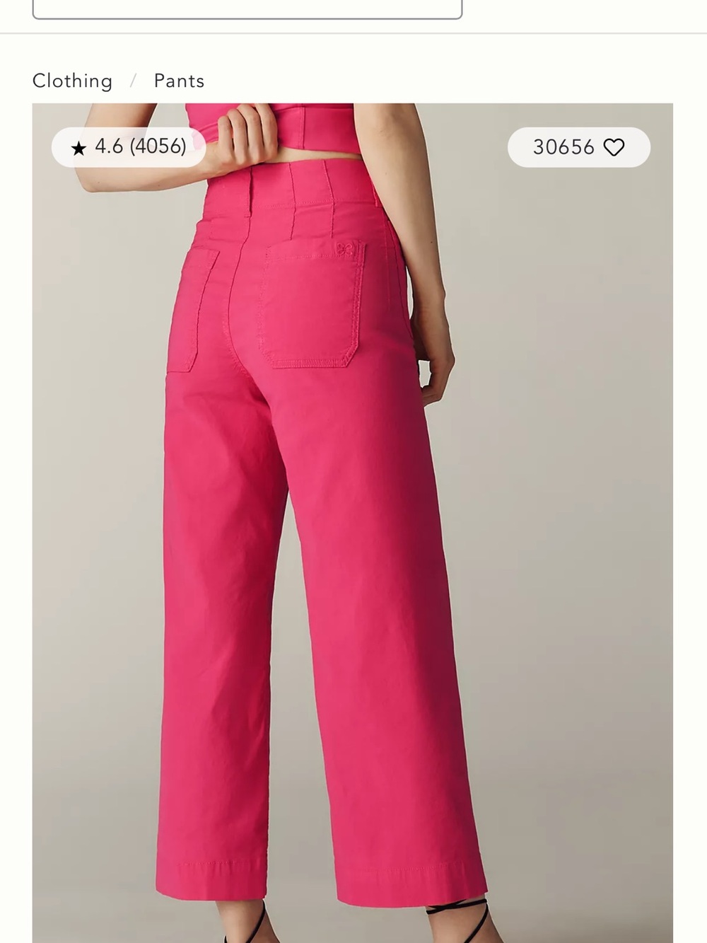 Maeve Wide-Leg High-Waist Pants in Bright Pink